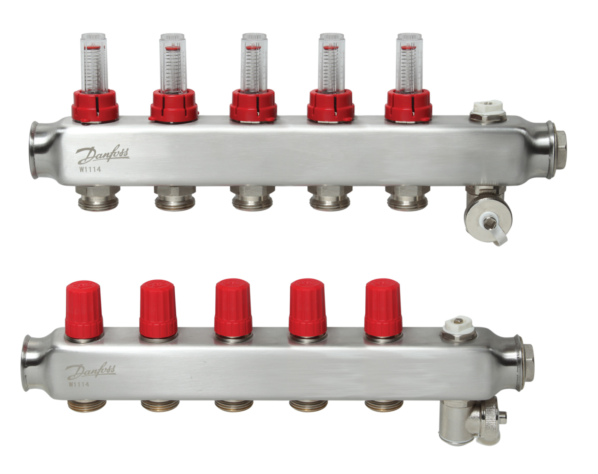 Danfoss FBH-Verteiler SSM-5F 5 Kreise, mit Durchflussanzeige
