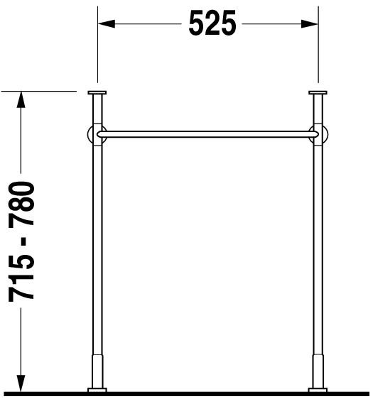 DU Metallkonsole Vero für 045360/45460 235060,höhenverstellbar, Chrom