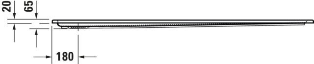 Duravit Starck Slimline Duschw. 1800x800x65mm Weiß, Antislip