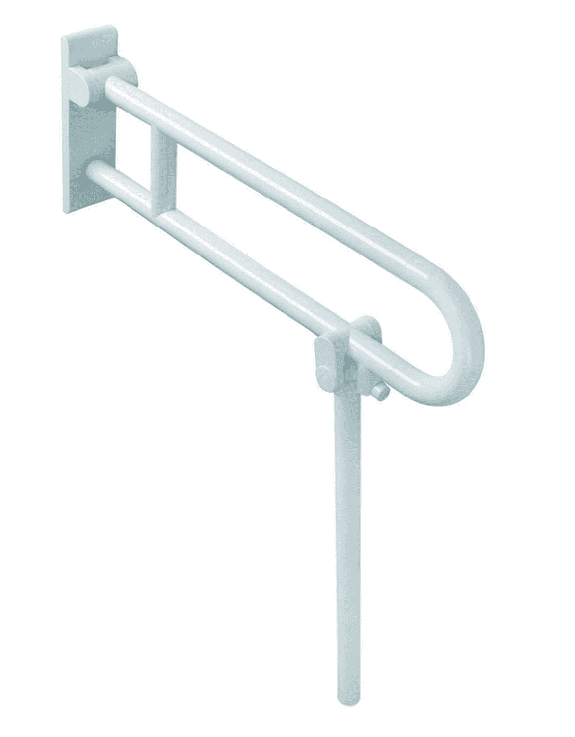 HEWI Stützklappgriff Ser 801, L:850mm, mit Bodenstütze signalweiß