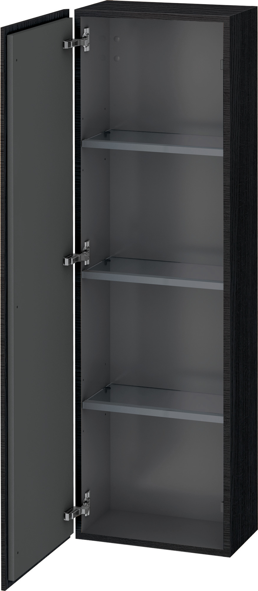 Duravit Halbhochschrank L-Cube 243x400x1320mm 1 Tür, TA li., Eiche Schwarz