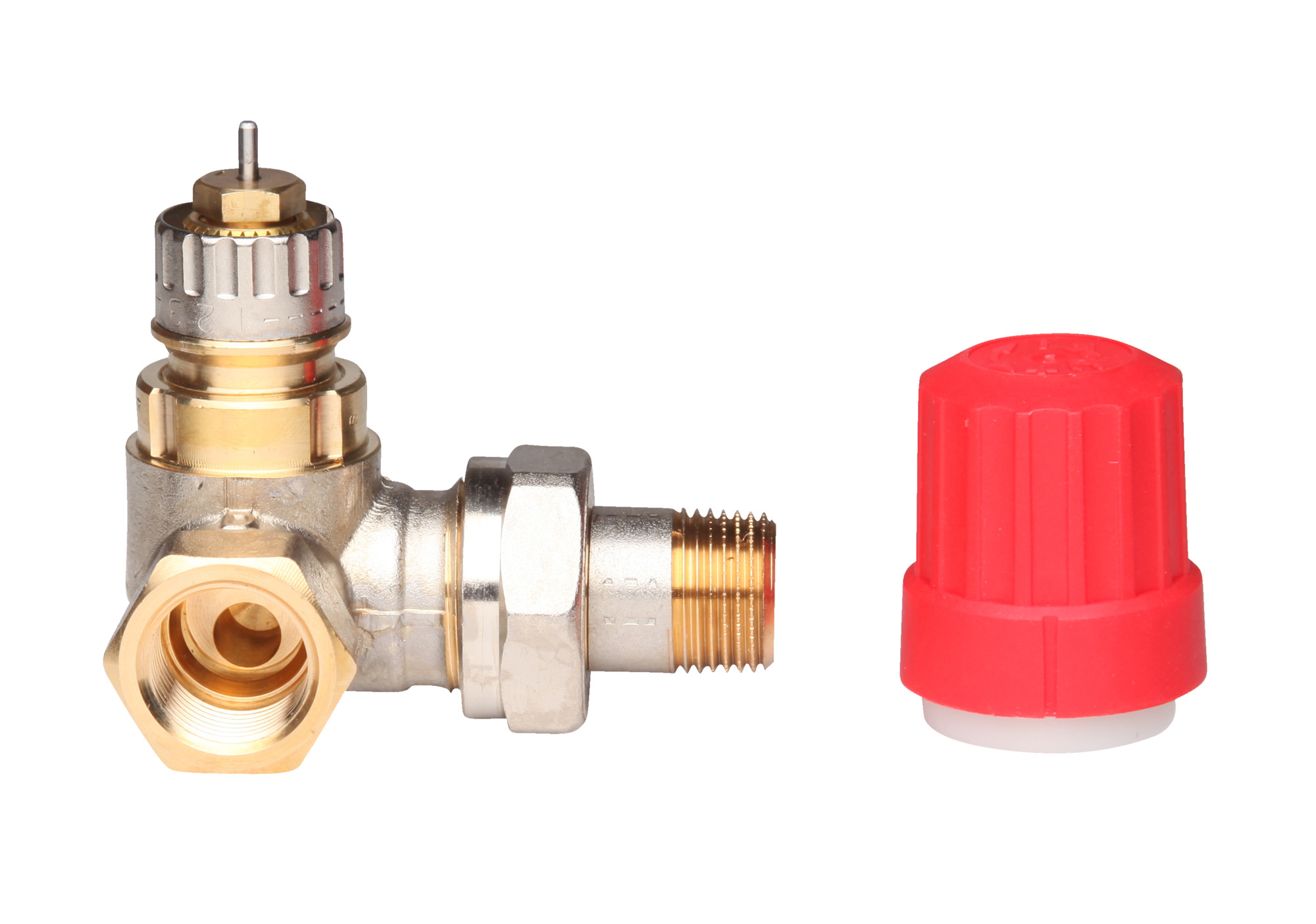 Danfoss Ventilgehäuse RA-N 10 R 3/8, WE links, matt vernickelt