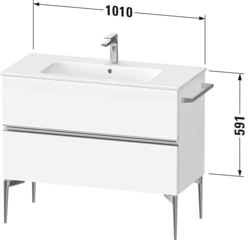 Duravit Sivida WTU 1010x591x477mm,f. Bodenst.,Schubk. 2,Chrom/Weiß Matt