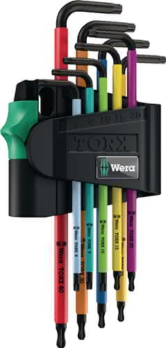 Winkelschraubendrehersatz Torx 967 SPKL 9tlg. T8-T40 m. Bohrung WERA Winkelschraubendrehersatz Torx 967 SPKL 9tlg. T8-T40 m. Bohrung WERA