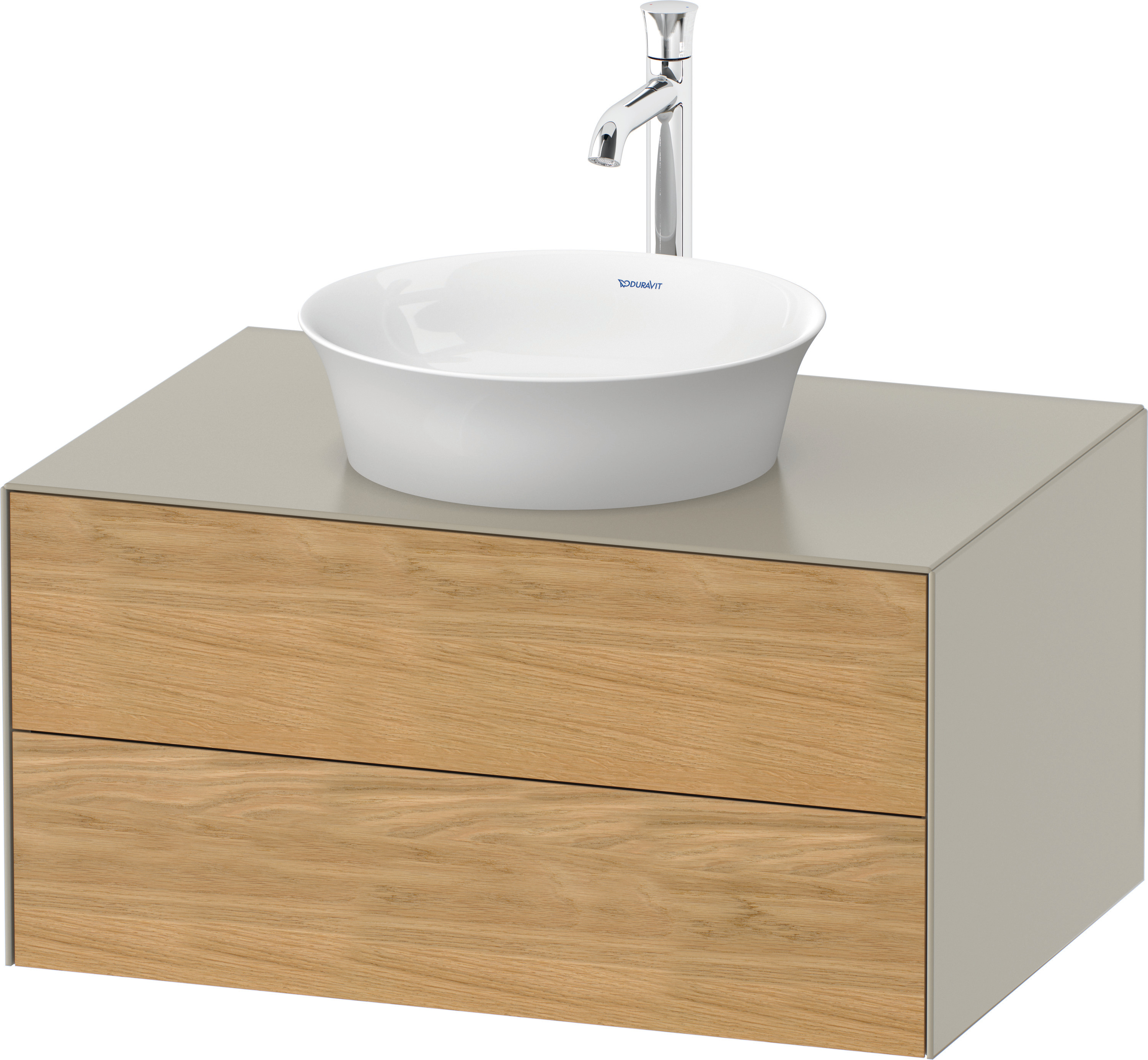 Duravit WTU White Tulip wandhängend, 2 SchKa 408x800x550mm,Eiche N.M/Taupe Sdm