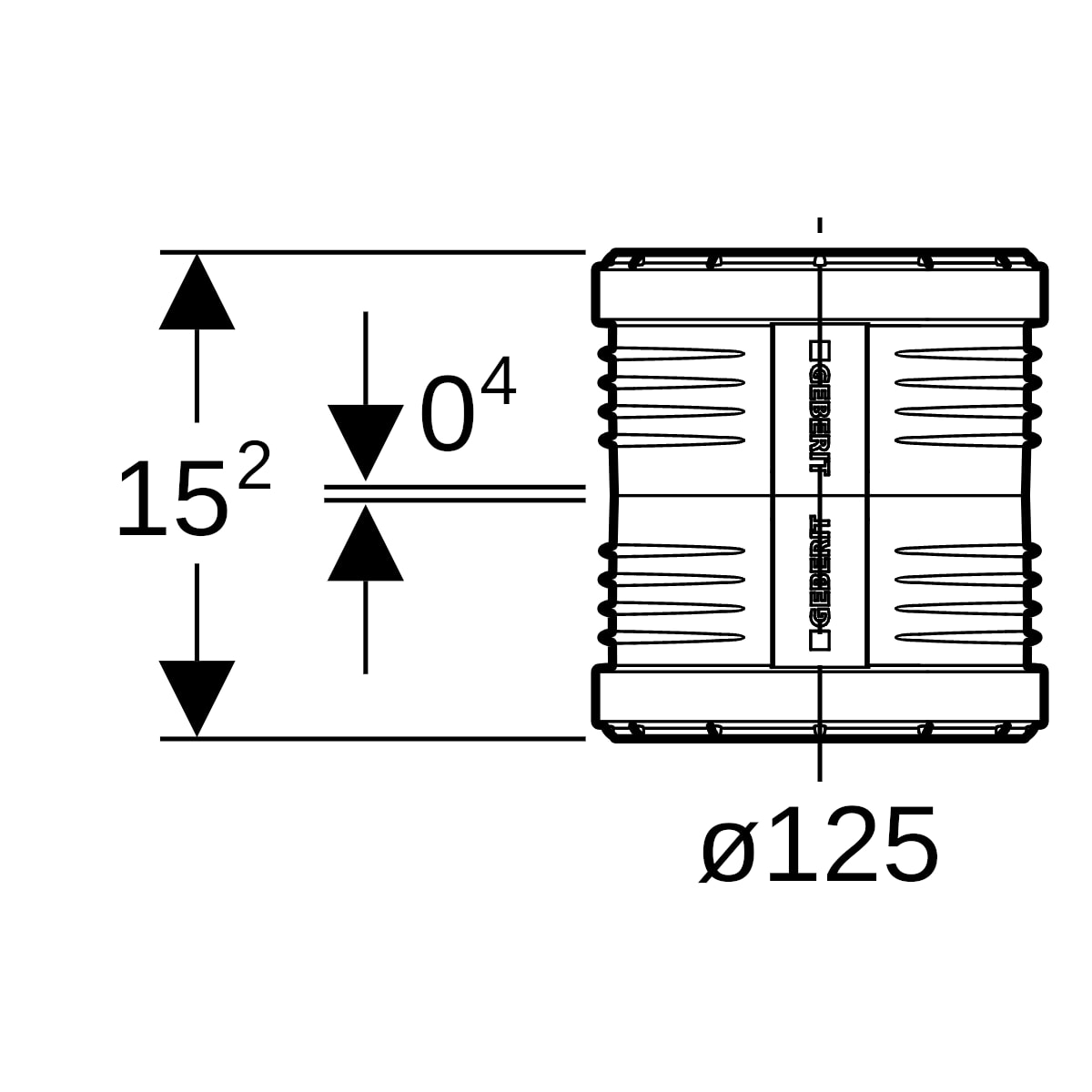 Geberit Silent-PP Doppelsteckmuffe d125