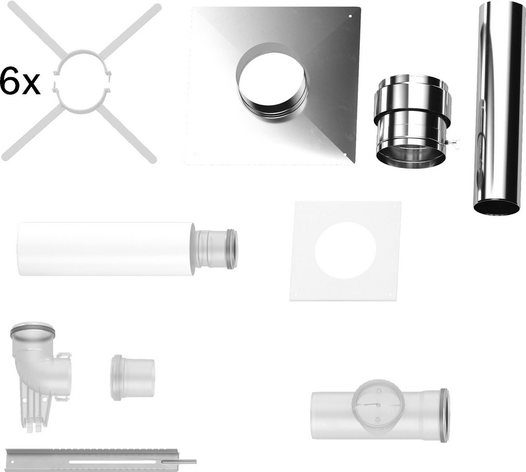 BOSCH Abgaszubehör FC-Set80-B53 (hinten) Grundbausatz B53, Edelstahl, d:80mm