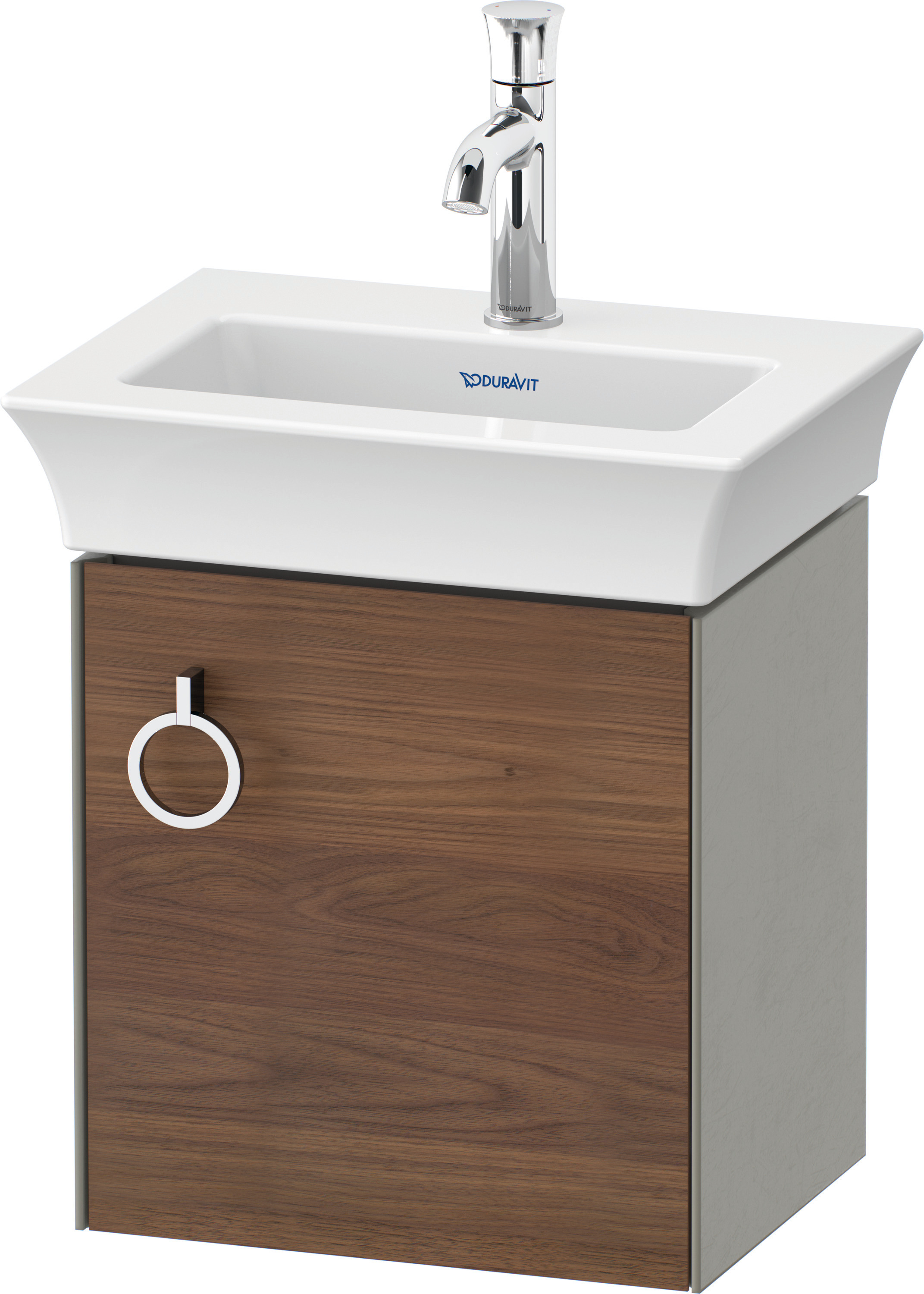 Duravit WTU wandh. White Tulip,1 Tür m.Griff 410x384x298,TA r.,A.Nussb.M./Steing.Sdm