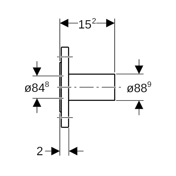 Geberit Mapress C-Stahl Flansch PN 10/16 mit Einschubende d88,9