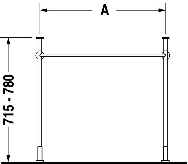 DU Metallkonsole Vero für 045470, höhenverstellbar, chrom