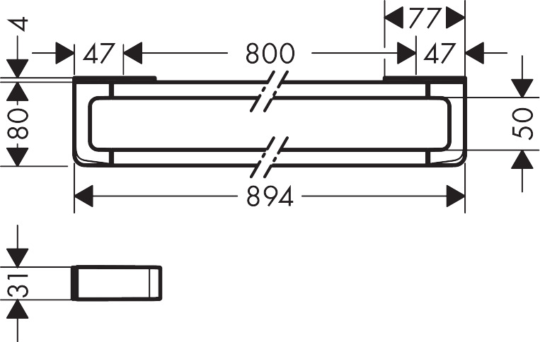 Hansgrohe Badetuchhalter Axor Universal Accessories 800mm PRG