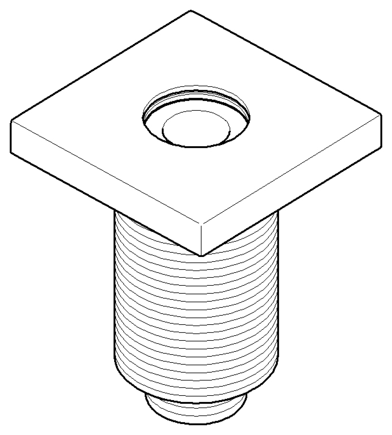 DO Gewindeschaft ET 90277802300 55 x 55 x 9 mm Platin gebürstet