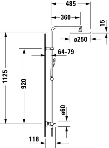 DU B1 Duschsystem, Brausethermostat, Chrom Hochglanz