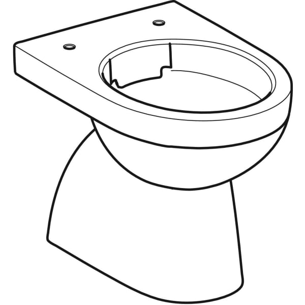 Geberit Renova Stand-WC Tiefspüler, Abg.verti teilgeschl.Form, Rimfree, weiß