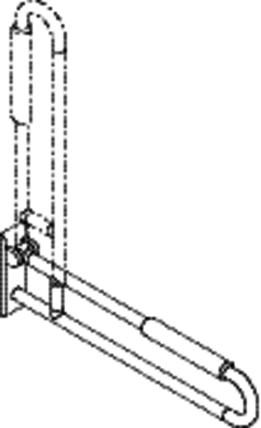 HEWI Stützklappgriff Ser 801, L:850mm, mit Armpolster signalweiß