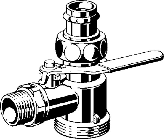 Viega Gaszähler-Kugeleckhahn G2111 in R1 x 22mm Messing