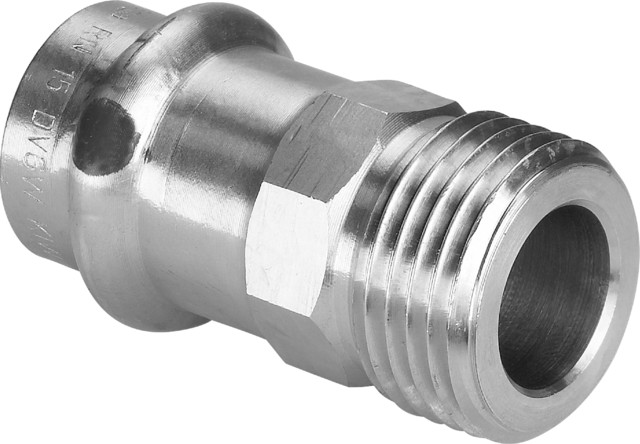 Viega Sanpress Übergangsstück mit SC d 15 x AG 1/2" Siliziumbronze 2211.4