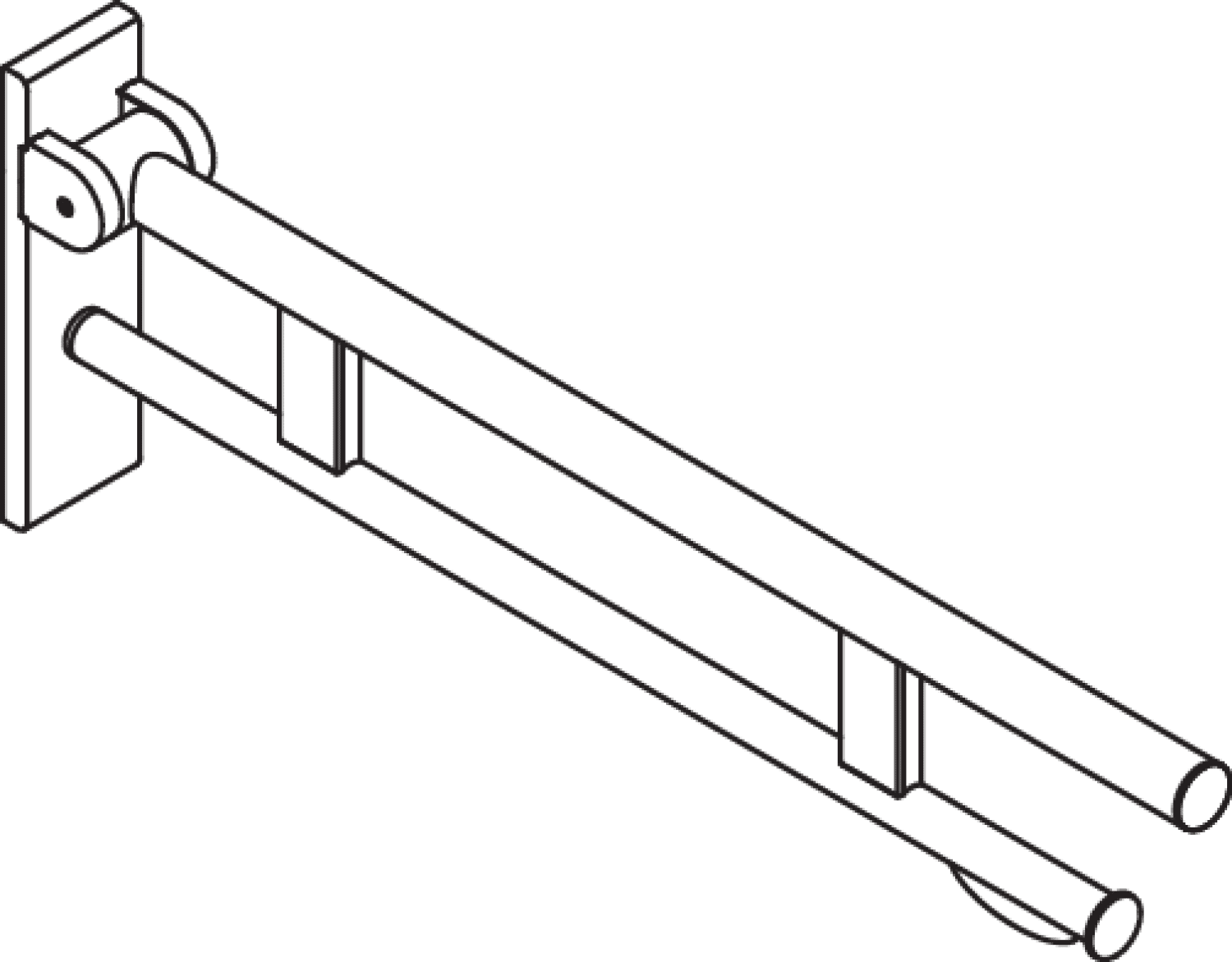 HEWI SK-Griff Duo (B), PRH, L:750, chrom