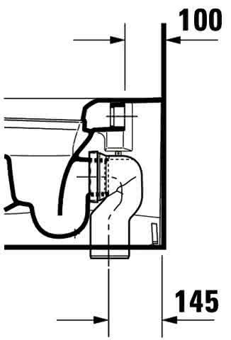 DU Stand-WC ME by Starck 600 mm Tiefspüler, Abg.waagr., BTW, weiß WG