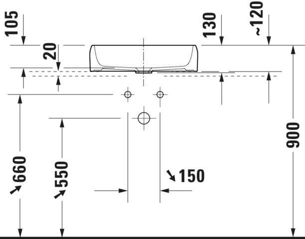 Duravit Qatego Aufsatzbecken 500mm, geschl. ohne HLB, ohne Überlauf, Weiß HG