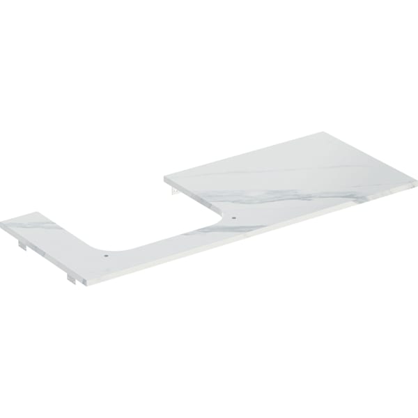Geberit ONE WT-Platte, Ausschnitt li, für AWT 120x2x47cm, Marmoroptik weiss matt
