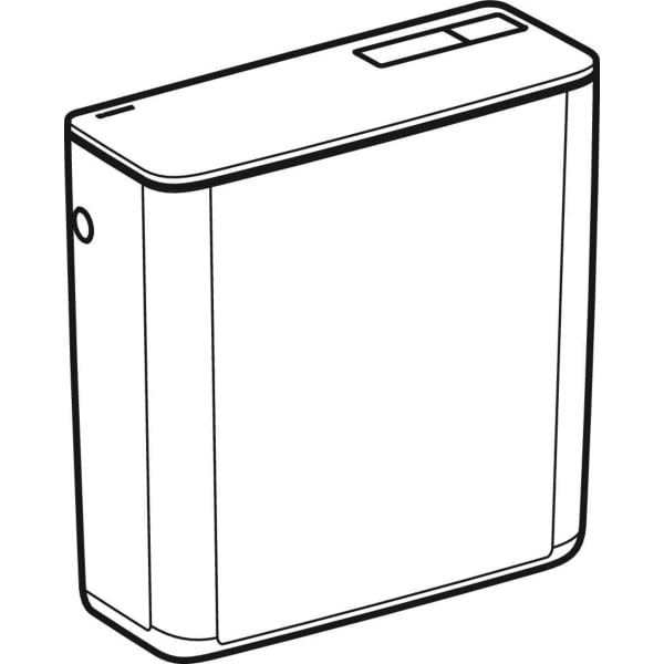 Geberit AP128 AP-Spülkasten, 2-Mengen-Spülung aufg., WA mittig / seitlich, weiß-alpin