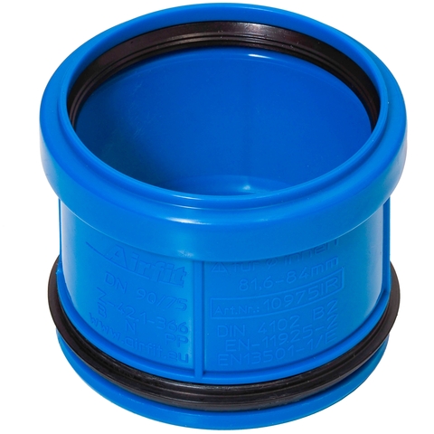 airfit PP-Abwasser-Innen-Reduzierstück DN 90/75, für dickwandige Rohre, blau