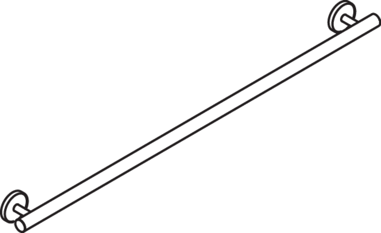 HEWI Haltegriff, L:900mm, d:33mm, Kst., unifarben signalweiß