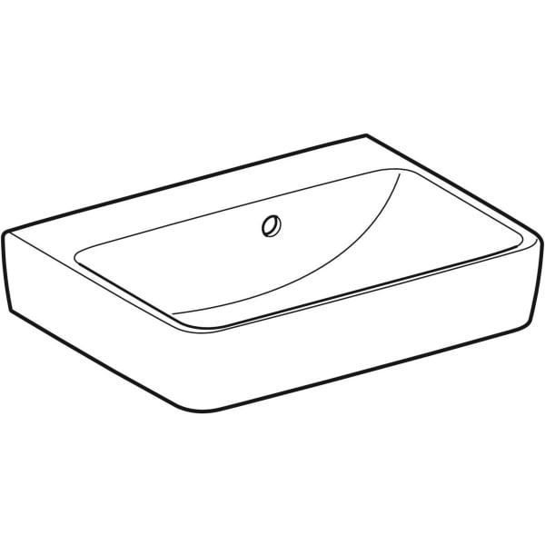Geberit Renova Plan Handwaschbecken, 50x38cm o. Hl., m. Ül., weiß, KeraTect