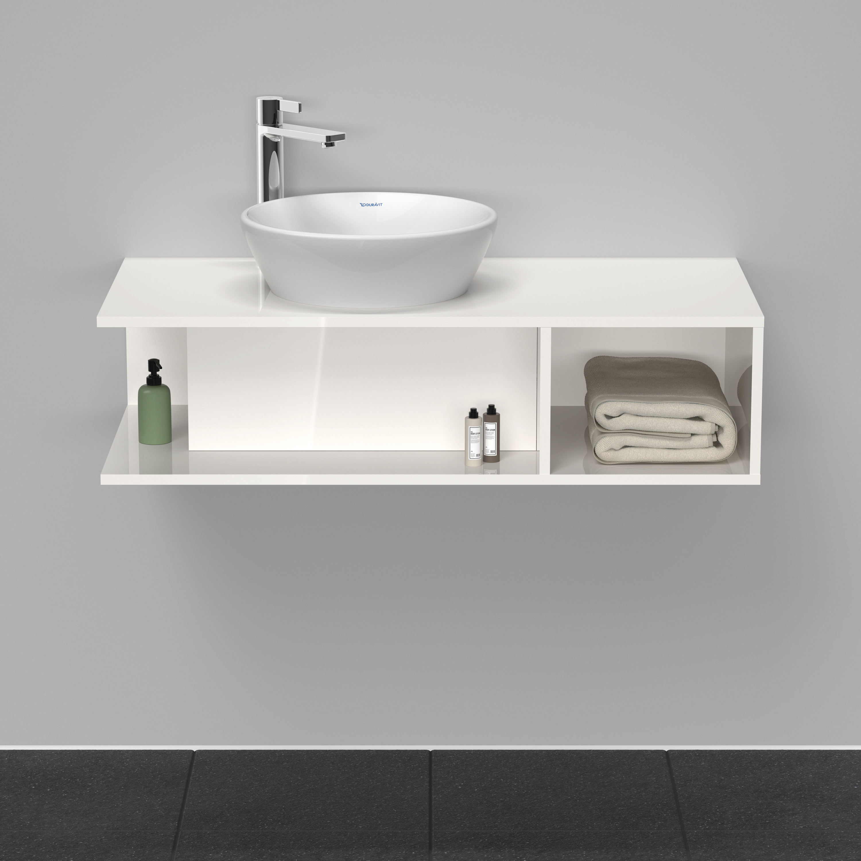 Duravit D-Neo WTU wandh.,1 offenes Fach r., 260x1000x480mm, Weiß Hochglanz