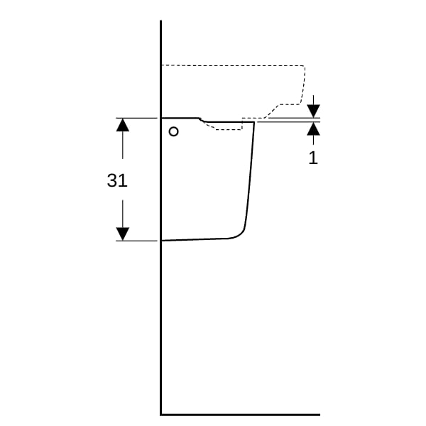 Geberit Renova Compact Halbsäule, weiß KeraTect