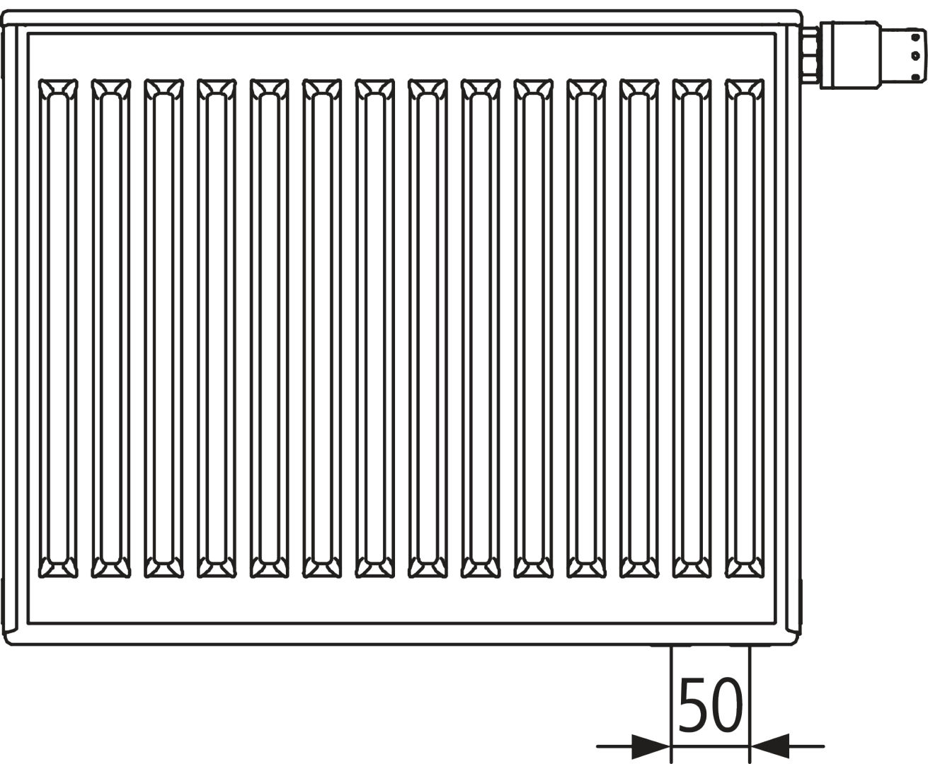 Kermi Profil-V T11 600x61x1000 QN979, RAL9016, 10bar, Vent.li, m.Abd,BK