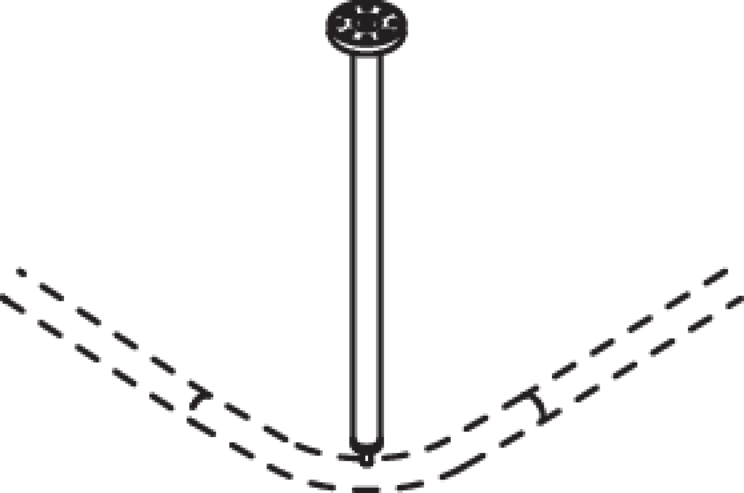 HEWI Deckenabhängung, d:25, A=500mm, plvb weiß tiefmatt