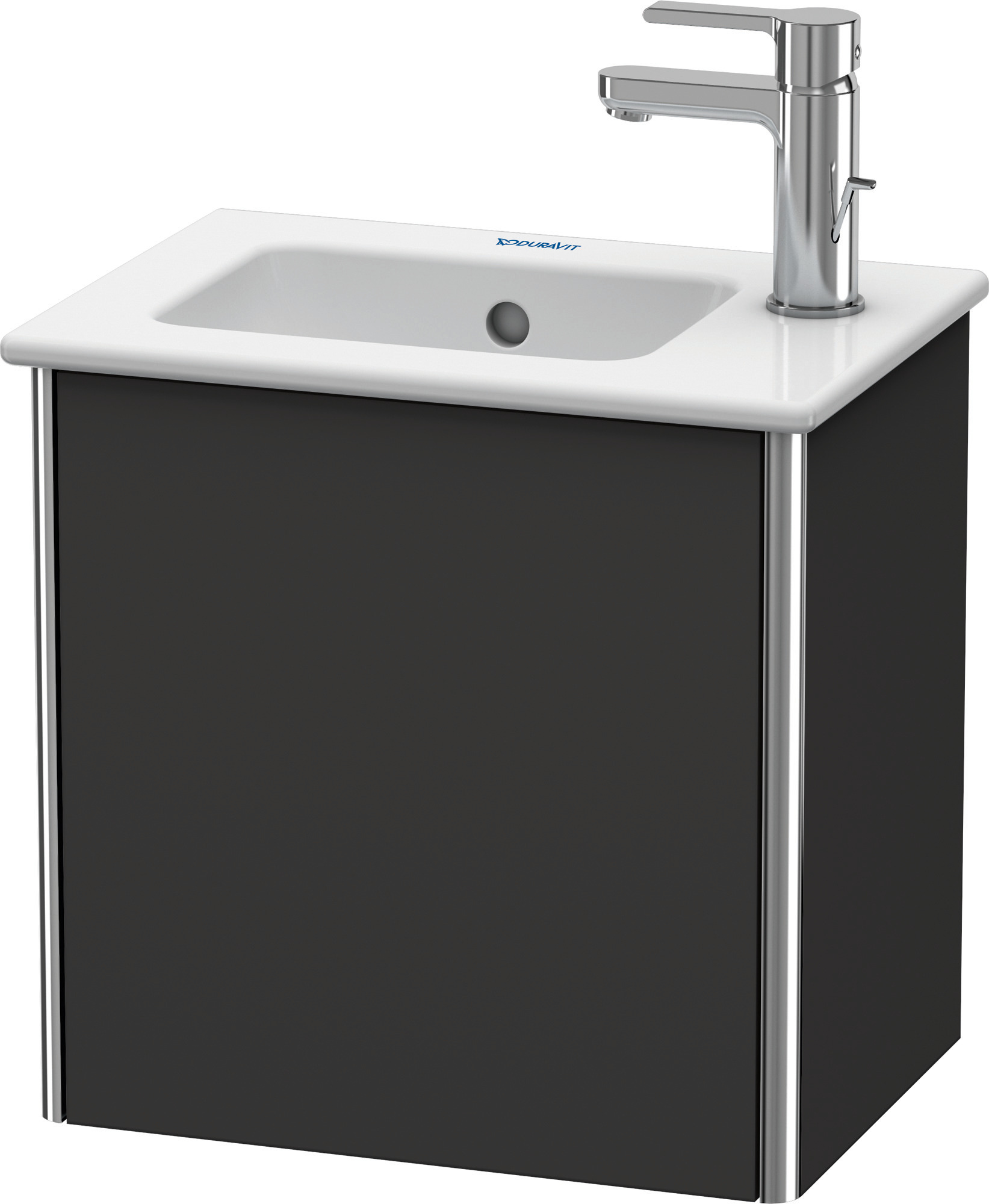 Duravit Waschtischunterbau XSquare, 1 Tür, li 400x410x289mm, Graphit Supermatt