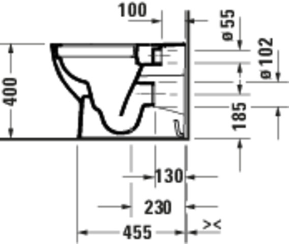DU D-Code 2.0 Stand WC,TS 570mm, Rimless,Abg .Waagr.,Weiß