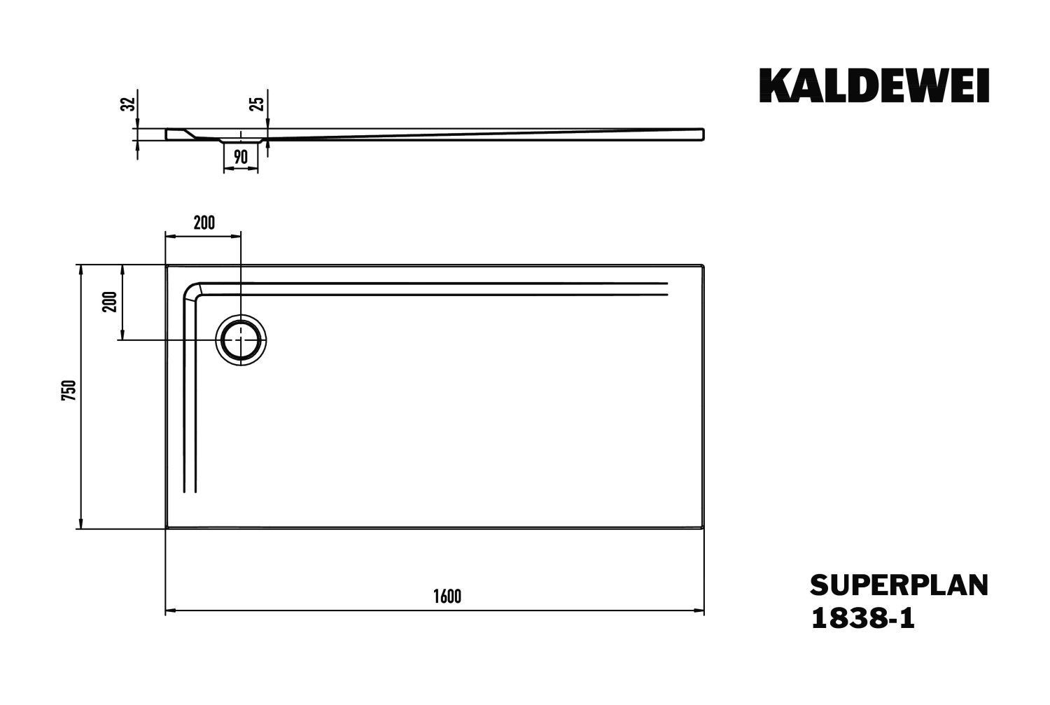 KA DW SUPERPLAN Mod.1838-1,750x1600mm, alpinweiß