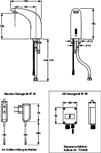 Armatur Saniline Dolphin 2 Vorgemischtes Wasser/Kaltwasser Netz