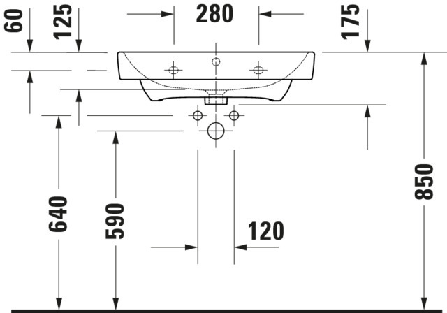 DU WT/MWT 650mm, Duravit No.1 weiß, mit ÜL, mit HLB