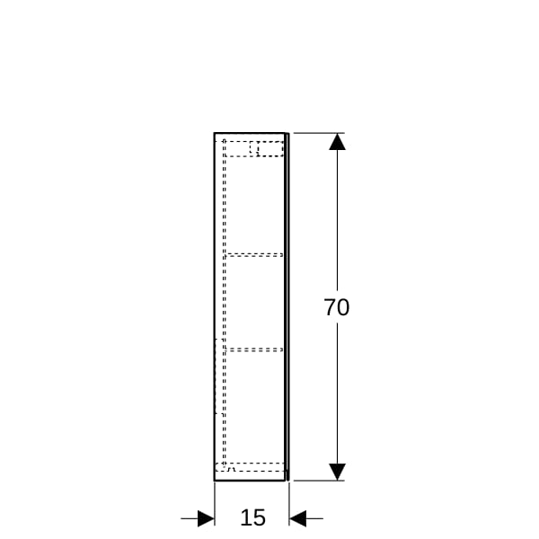 Geberit Option Spiegelschrank mit Beleuchtung zwei Türen, 90x70x15cm