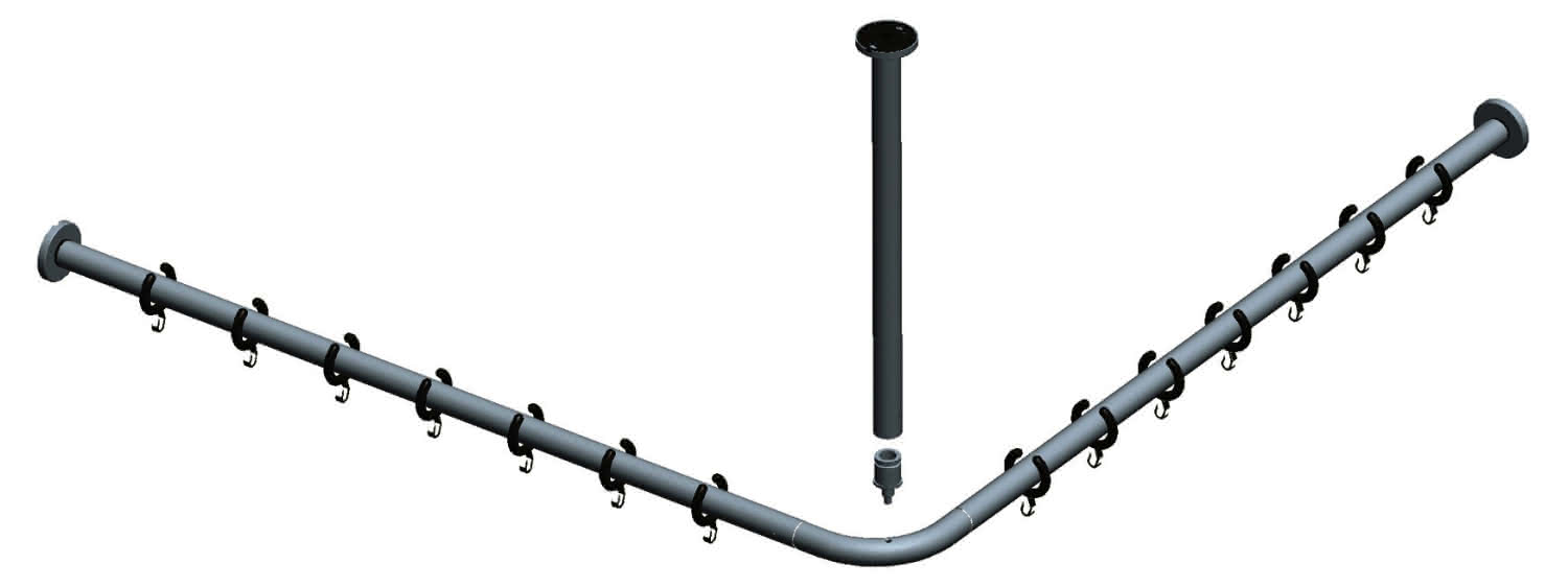 KEUCO Brausevorhangstangen-Set Plan 14937, für Dusche 90x90, silber-eloxiert