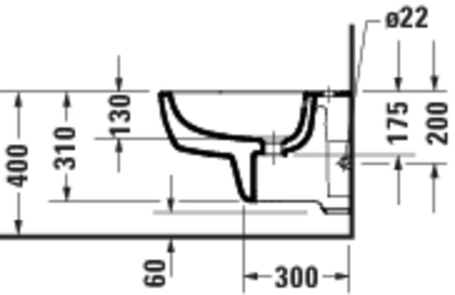 DU D-Code 2.0 Wand Bidet 540mm Weiß