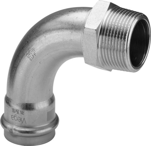 Viega Bogen 90 Grad SC Sanpress Inox G 0214 für Gas in 28mm x R1 Edelstahl