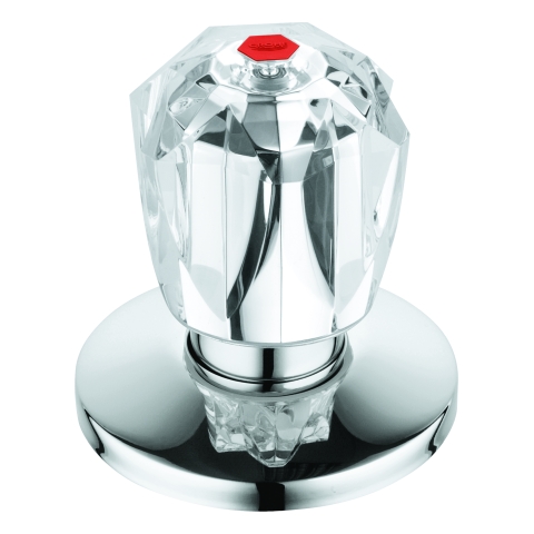 GROHE Oberteil 11545 3/4" für UP-Ventile Brillant Griff Markierung rot chrom
