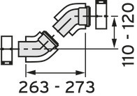 Vaillant Bogen 45 Grad (2 St.) turboTEC Luft-/Abgasführung, Alu, 60/100 mm