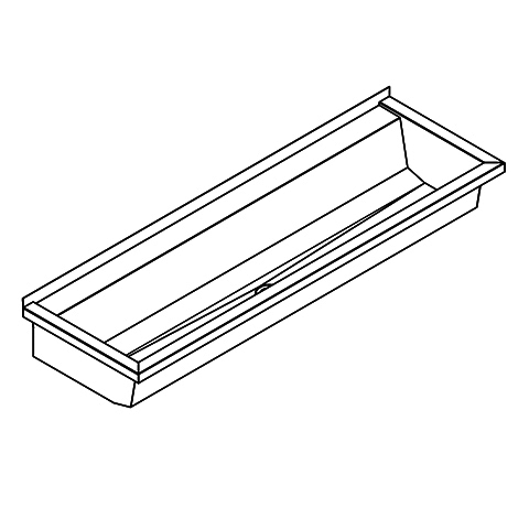 AR Waschrinne, PLANOX, Edelstahl, W.-Mont., 1400x210x442 mm, m. Arm-bank