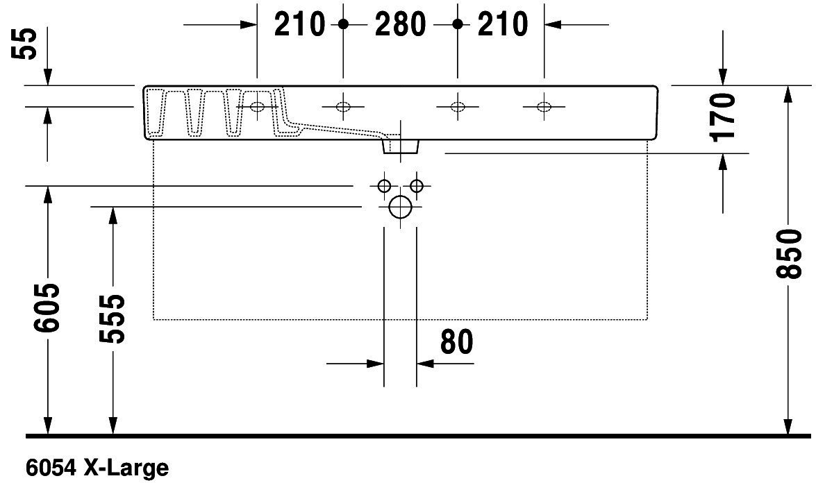 DU Möbelwaschtisch Vero 1250 mm mit ÜL, mit HLB, 1 HL, weiß