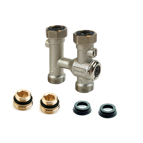 Flamco Hahnblock Autosar Eck links E/50 G3/4i x G3/4a Eurok. Nippel/Konus