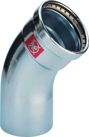 Viega Bogen 45 Grad mit SC Prestabo 1126.1XL in 76,1mm Stahl verzink