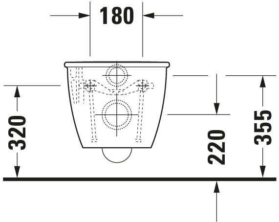 DU Wand-WC Darling New 540 mm Tiefspüler, Durafix, weiß