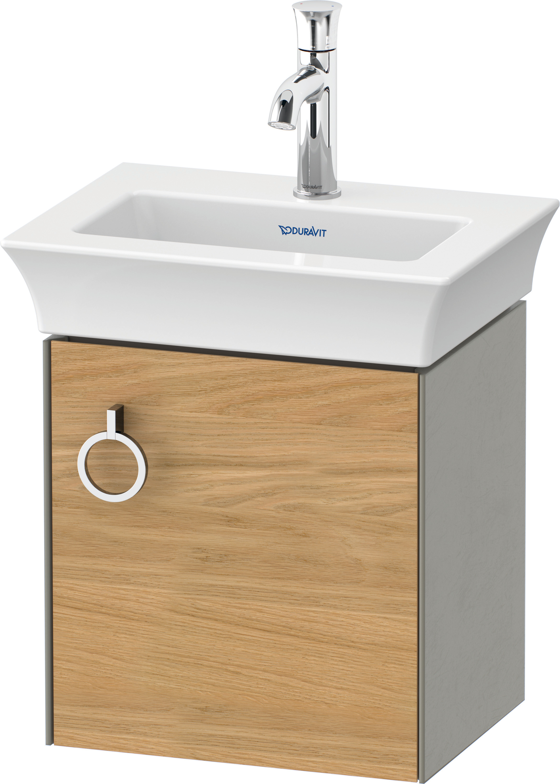 Duravit WTU wandh. White Tulip,1 Tür m.Griff 410x384x298,TA r.,Eiche N.M./Steing.Sdm